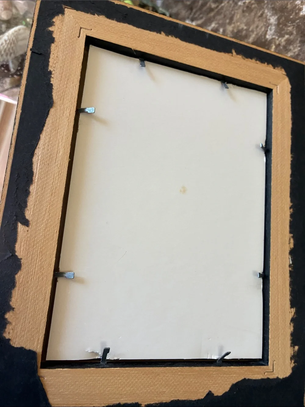 Gold Double Hinged Picture Frame with gold embossed Trim